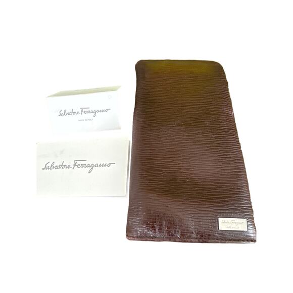 Salvatore Ferragamo Women's Long Wallet Bifold Leather Brown - Picture 3 of 11